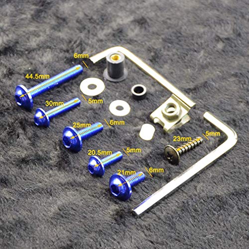 GOOFIT Kit De Pernos Del Cuerpo Del Carenado De La Motocicleta Spire Speed Clips De FijacióN Tuercas De Tornillo(Azul)