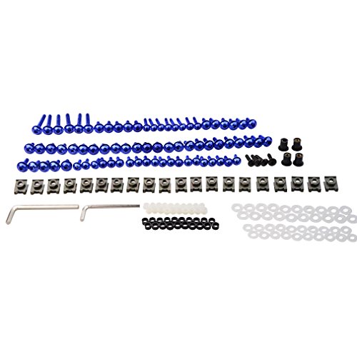 GOOFIT Kit De Pernos Del Cuerpo Del Carenado De La Motocicleta Spire Speed Clips De FijacióN Tuercas De Tornillo(Azul)