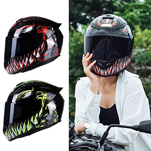 GoolRC Casco de Moto Rading Moda de Cara Completa Ligero para Carreras de Motos, Talla L