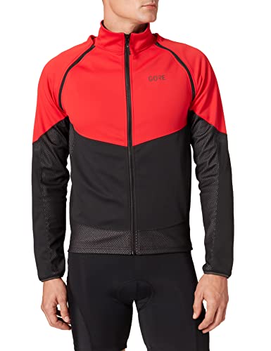 GORE WEAR Chaqueta de ciclismo Phantom para hombre, GORE-TEX INFINIUM, L, Rojo/Negro