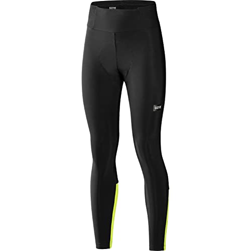 GORE WEAR Progress Thermo Tights+ para mujer, Tejidos Seleccionados GORE , 38, Negro/Neon Yellow (Amarillo neón)