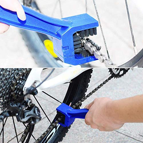 GreeSuit Juego de 9 cepillos de limpieza para bicicleta, kit de bicicleta de montaña y ciudad, incluye depurador de cadena para neumáticos de rueda de cadena (9 piezas)