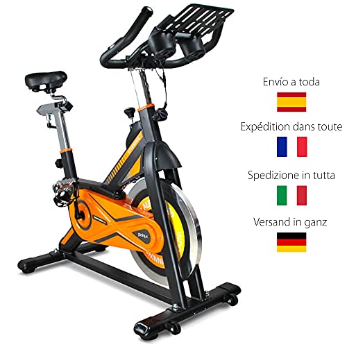 gridinlux. Trainer Alpine 8000. Bicicleta estática Spinning. Volante de Inercia 25 kg, Nivel Avanzado, Altura Ajustable, Pantalla LCD, Fitness, Unisex.