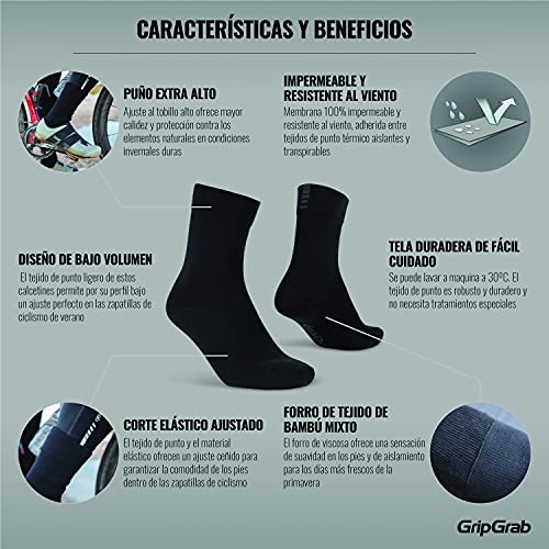 GripGrab Calcetines de Ciclismo Térmicos Lightweight Impermeables Calcetines Invierno Alto Rendimiento Aislantes Lluvia