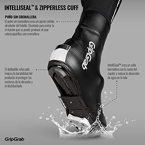 GripGrab Cubrezapatillas Ciclismo Arctic Invierno Térmicos Carretera Cortavientos 4mm Neopreno Impermeable con Forro Cubrebotas, Unisex-Adult, Negro, XXL (46-47)