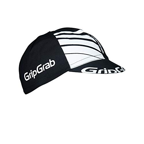 GripGrab Gorra Ciclismo Clásica Estilo Retro de Algodón Bicicleta Carretera, MTB y Gravel Negro, Blanco y Azul Calentadores Babeza, Adultos Unisex, Talla Única