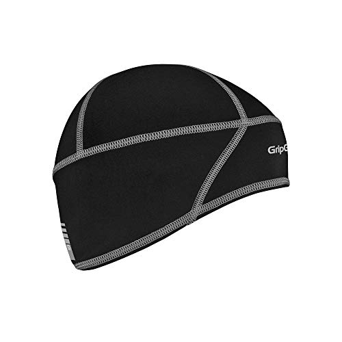 GripGrab Lightweight Thermal Under Helmet Cycling Running Skull Cap-Winter Bicycle Hat-Black, Neon HiViz Headwear Calentadores Babeza, Unisex-Adult, Negro, M (57-60 cm)