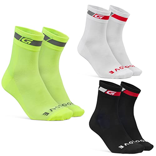 GripGrab Pack de 3 Pares de Calcetines Ciclismo Verano Cortos Altura 12cm Bicicleta Carretera MTB Gravel Indoor Unisex