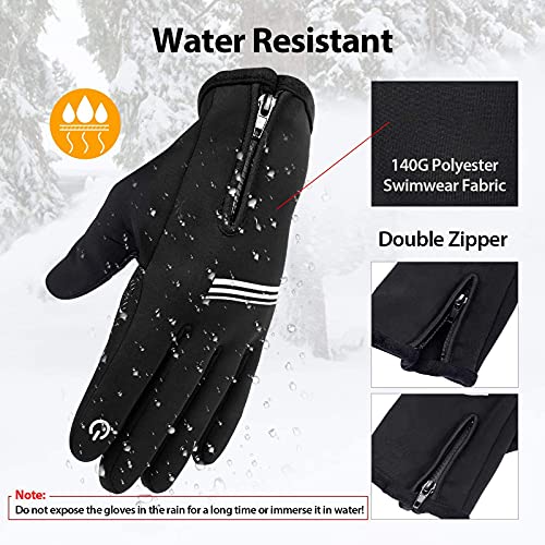 Guantes Ciclismo MTB Hombre Invierno Otoño, Guantes Bicicleta de Montaña Carretera Bici Moto Jardinería Running Pantalla táctil Touchscreen Antideslizante a Prueba de Viento Reflectante LEMEGO