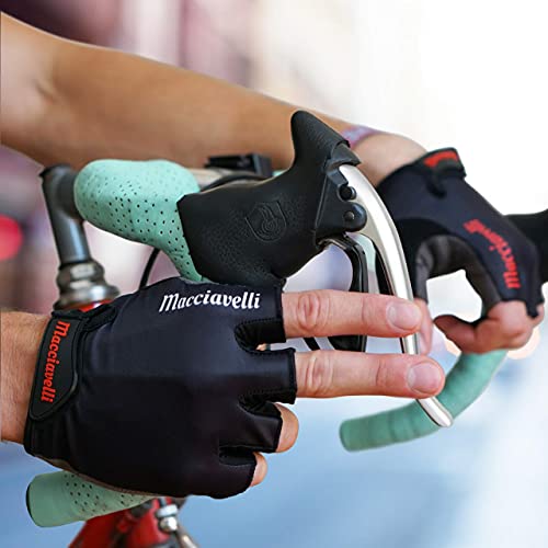 Guantes de Ciclismo, Guantes MTB de Medio Dedo, Adecuado para Bicicleta de Carretera y de Montaña, Guantes Bici para Hombres y Mujeres (Negro)