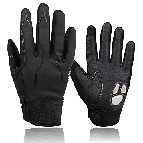 Guantes de ciclismo para hombre, compatibles con pantalla táctil, guantes de mountain bike (negro, L)