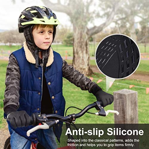 Guantes Deporte Invierno de Niños - Mitones Pantalla Táctil Antideslizante Infantil para Correr Conducir Running Esquí Moto Bici Mtb Fútbol Sport Ski Juego Accesorios Nieve Frío 4 Tallas Años 4-12