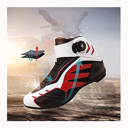 HaoLin Hombres Mujeres Botas De Bicicleta Otoño Invierno Zapatos De Ciclismo MTB Tallas Grandes High Top Ciclismo De Carretera Zapatillas De Bicicleta De Montaña Zapatillas,Black/Red-47