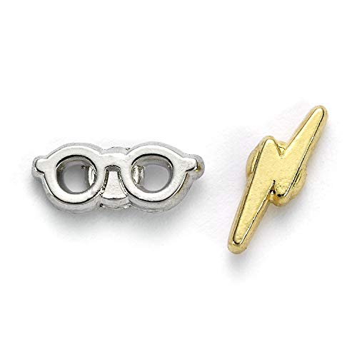 HARRY POTTER Blitz und Brille Mujer Set de Pendientes Plateado, Aleación de Zinc,