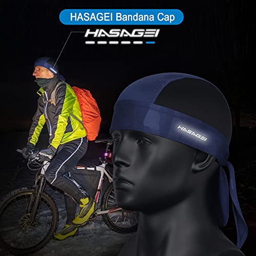 HASAGEI Gorra deportiva, bandana para motoristas, pañuelo para la cabeza, gorro de verano, gorro para bicicleta, elástico, transpirable, absorbe el sudor, de secado rápido, azul, Talla única