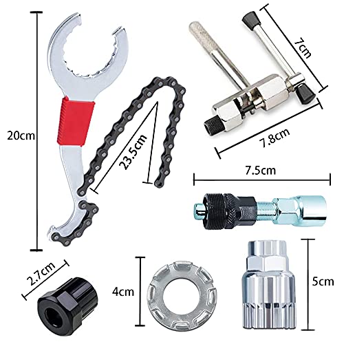 Herramienta de Extracción de Cassette de Bicicleta,Extractor de Cassette Herramienta,Remover de Cadena, Llave de piñón de Bicicleta,Cortador de Cadena de Bicicleta (A)