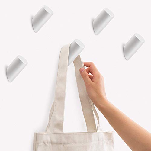 hicoosee Ganchos Percheros de Madera, Ganchos de Montaje en Pared Blancos para Colgar Abrigos, Chaquetas, Sombreros, Bolsos 5PCS