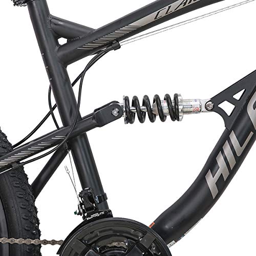 Hiland Bicicleta de montaña de 26 pulgadas, doble suspensión, 21 velocidades, bicicleta de montaña para hombre, 18 pulgadas, multifunción, color negro