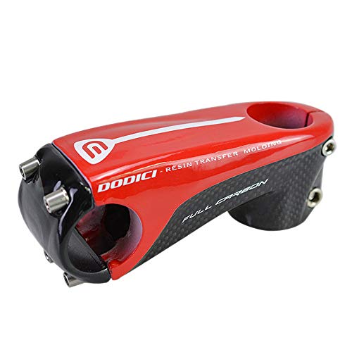 HKYMBM Potencia Bicicleta, -10 Madre Grado 31,8 mm Fibra de Carbono Ligera Completa de Bicicletas, para la mayoría de Bicicletas, Bicicleta de Carretera, MTB, BMX, Ciclismo,Rojo,90mm