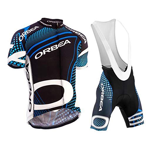 Hombre Conjunto Ropa de Ciclismo para Verano Maillot Manga Corta y Culotte Ciclismo Transpirable Secado Rápido