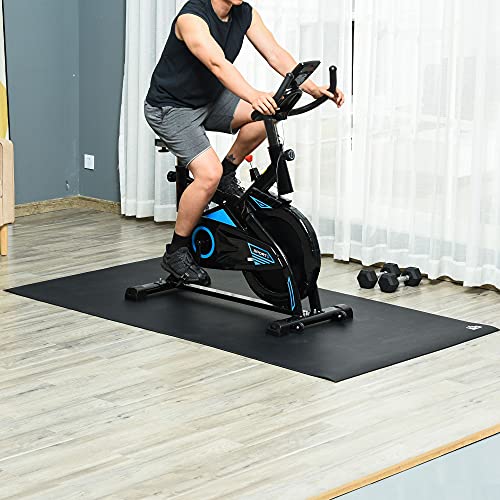 HOMCOM Esterilla Protectora para Aparatos de Fitness 6 mm Alfombra Antideslizante para Cintas de Correr y Bicicletas en Hogar Gimnasio 180x90 cm Negro