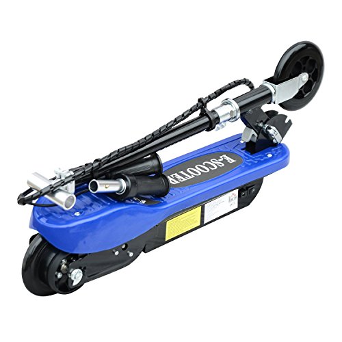 HOMCOM Patinete Eléctrico Plegable para Niños y Adolescentes de +7 Años Scooter Eléctrico con Manillar Ajustable en Altura y Frenos Carga Máx. 50 kg 78x37x91-99 cm Azul