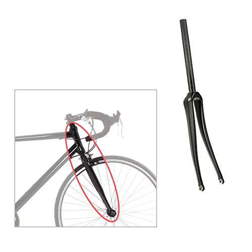 Horquilla de Bicicleta, Horquilla Delantera de Bicicleta de Fibra de Carbono Completa 700C, Horquilla Fija de Ciclismo Ultraligera Bicicleta Fixie 28.6 mm