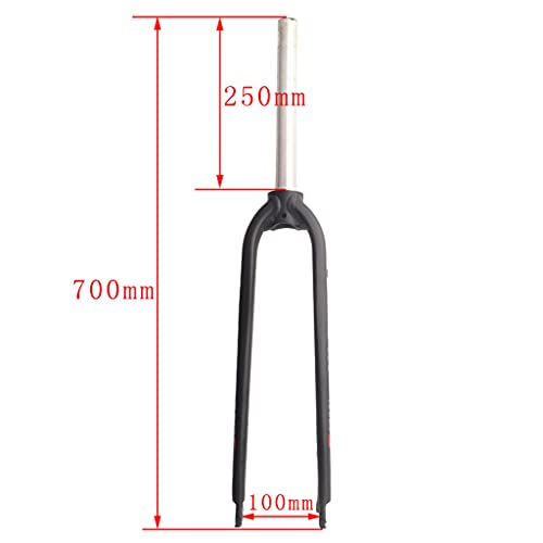 Horquillas rígidas para bicicleta de montaña, Horquilla delantera MTB de aleación de aluminio, Tubo recto Horquillas delanteras de bicicleta, Freno de disco, QR de 9mm, compatible 26/27,5/29",A