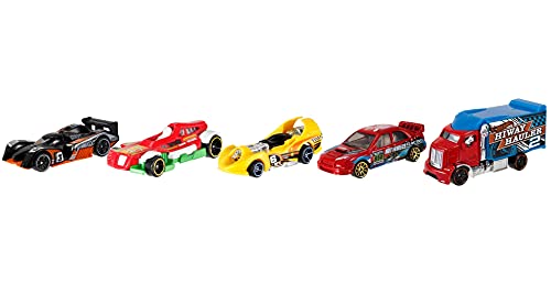 Hot Wheels Pack de 5 vehículos, coches de juguete (modelos surtidos) (Mattel 1806)