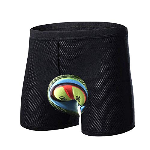 HTTOAR Culote Corto Ciclismo Hombre， Culotes Ciclista Calzoncillos Transpirable y de Secado Rápido Calzoncillos Bici (Amarillo Negro, Large)