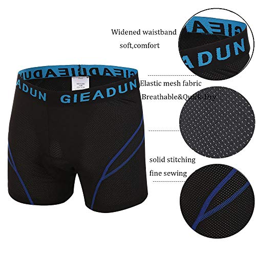 HTTOAR Culotte Ciclismo Hombre， Culotes Ciclista Calzoncillos Transpirable y de Secado Rápido Calzoncillos Bici Culotte Ciclismo Gel (Azul Negro, XX-Large)