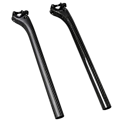 HUOPU Tija de sillín de Fibra de Carbono Completa Bicicleta de Carretera de montaña Ligera MTB 27.2mm / 31.6mm x350mm Tija de sillín (Mate, 27.2mm) (Matte, 31.6mm)