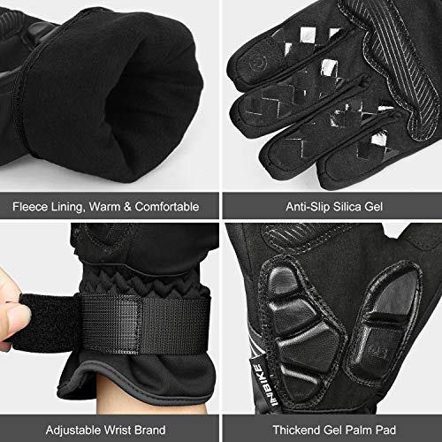 INBIKE Guantes Ciclismo Hombre para Invierno Guantes De Pantalla Táctil para Bicicleta Carretera MTB con Membrana Impermeable, AislamientoTérmico y Forro Polar(Negro,M)