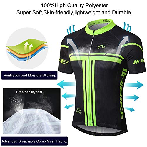 INBIKE Maillot Ciclismo Hombre Verano Culotte Ciclismo Pantalones Bicicleta Hombre Equipación Ciclismo Hombre Transpirable y De Secado Rápido(L)