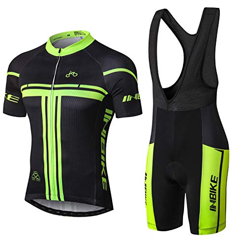 INBIKE Maillot Ciclismo Hombre Verano Culotte Ciclismo Pantalones Bicicleta Hombre Equipación Ciclismo Hombre Transpirable y De Secado Rápido(L)