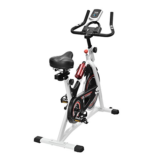 [in.tec] Bicicleta estática/Indoor Cycling - Blanca - Ejercicio en casa - Fitness - Spinning