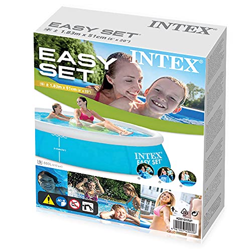 Intex 28101NP Easy Set - Piscina hinchable, 183 x 51 cm, 880 litros