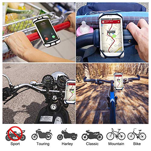 ISIYINER Soporte Móvil Bicicleta Universal Soporte Manillar de Silicona para Bicicleta de Montaña y Motocicleta Soporte para iPhone, Samsung, Huawei y 4.5-7 Pulgadas Smartphones