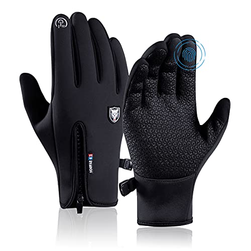 ISOI Guantes Moto Invierno Antideslizantes y Impermeable, Guantes Ciclismo Hombre y Mujer, Guantes Deporte Hombre Pantalla Táctil, Guantes para Frio Extremo Ideal para Ciclismo, Senderismo, Esquí