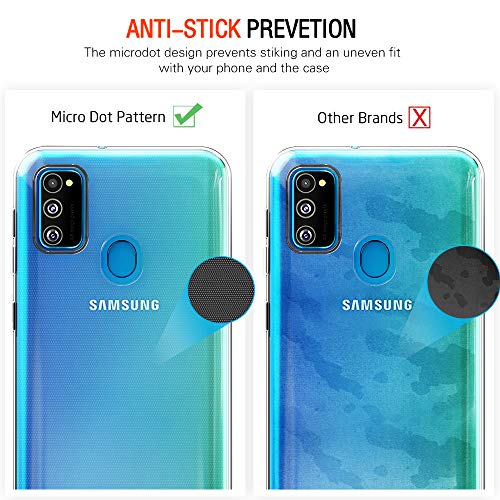 ivoler Funda para Samsung Galaxy M30s / M21, con 3 Piezas Cristal Templado, Transparente Suave TPU Silicona Carcasa Protectora Anti-Choque Caso Delgada Anti-arañazos Case