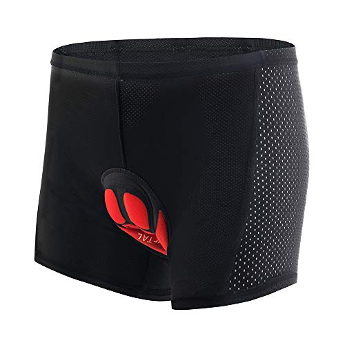 JEPOZRA Ciclismo Hombre Bicicleta Ropa Interior Pantalones Cortos, 4D Gel Acolchado, lástica, Ligera y Transpirable, MTB Unisexo (Rojo, L)