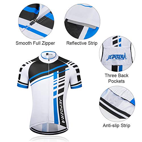 JEPOZRA Traje Ciclismo Hombre Verano Conjunto Bicicleta Ropa MTB Maillot Bici Manga Corta y Culotte Ciclista con Badana Gel