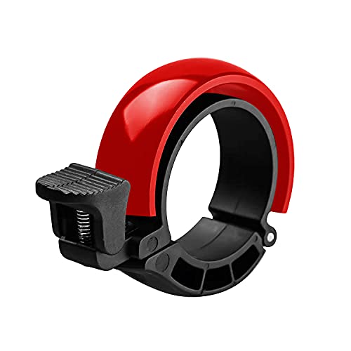 JINYJIA Timbre Bicicleta, Timbre Bici Aleación de Aluminio, Innovador Diseño en O, Sonido Fuerte y Claro Anillo de Bicicleta para Manillares de 22.2-31.8 mm, para Bici de Carretera, MTB (Rojo)