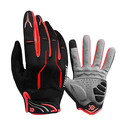 JOGVELO Guantes Ciclismo, Guantes MTB Cortos con 5MM Gel Almohadilla de Bici Verano para Hombre (Rojo, L)