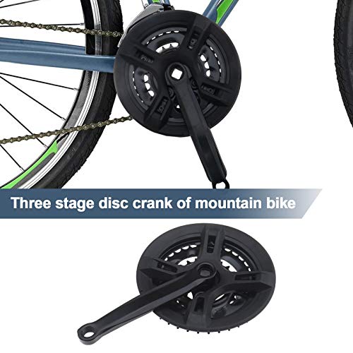 Juego de bielas triple para bicicleta de montaña, 170 mm, manivela, color negro, 42/34/24T con soporte inferior, apto para 5/6/7/8 velocidades, la mayoría de accesorios de repuesto de MTB