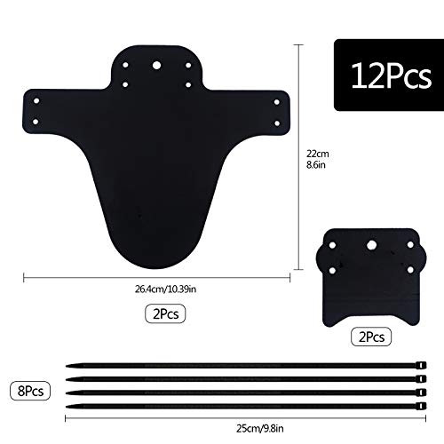 Juego de Guardabarros, 4 Piezas de Guardabarros de MTB, compatibles con la Parte Delantera y Trasera, Guardabarros de Bicicleta de montaña, se Adapta a tamaños de Ruedas de 26", 27,5", 29"