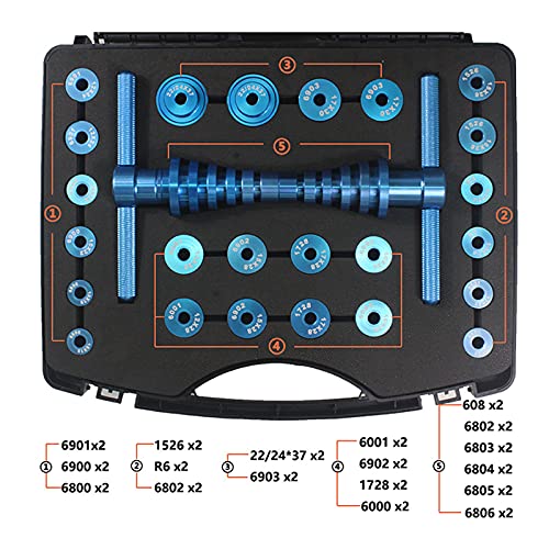 Juego Prensa Cojinetes de Ciclo, Universales Juego Instalación Cojinetes de Cubo/Ruedas con Estuche, Herramienta Montaje Cubo Cojinete Punto Inflexión Marco Cola Suave de Bicicleta
