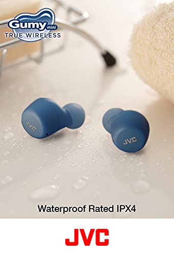 JVC Gumy Mini True Wireless Earbuds [Amazon Exclusive Edition] Auriculares Inalámbricos, Bluetooth 5.1, ResistenciaAgua (IPX4), Gran Duración de la Batería (hasta 15 Horas) - HA-Z55T-A (Azul)