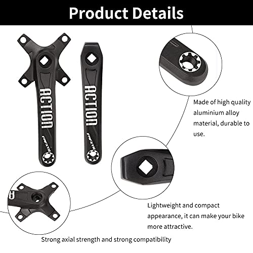 Keenso 1 par de Bielas, Bielas Aleación de Aluminio Izquierda y Derecha, Accesorios de Bici de Montaña