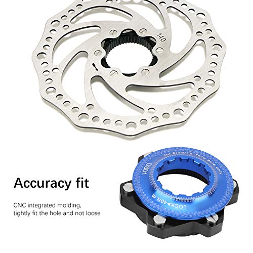 Keenso Adaptador Centerlock A 6 Tornillos, Adaptadores De Disco De Freno para Bicicleta De Montaña(Azul Negro)